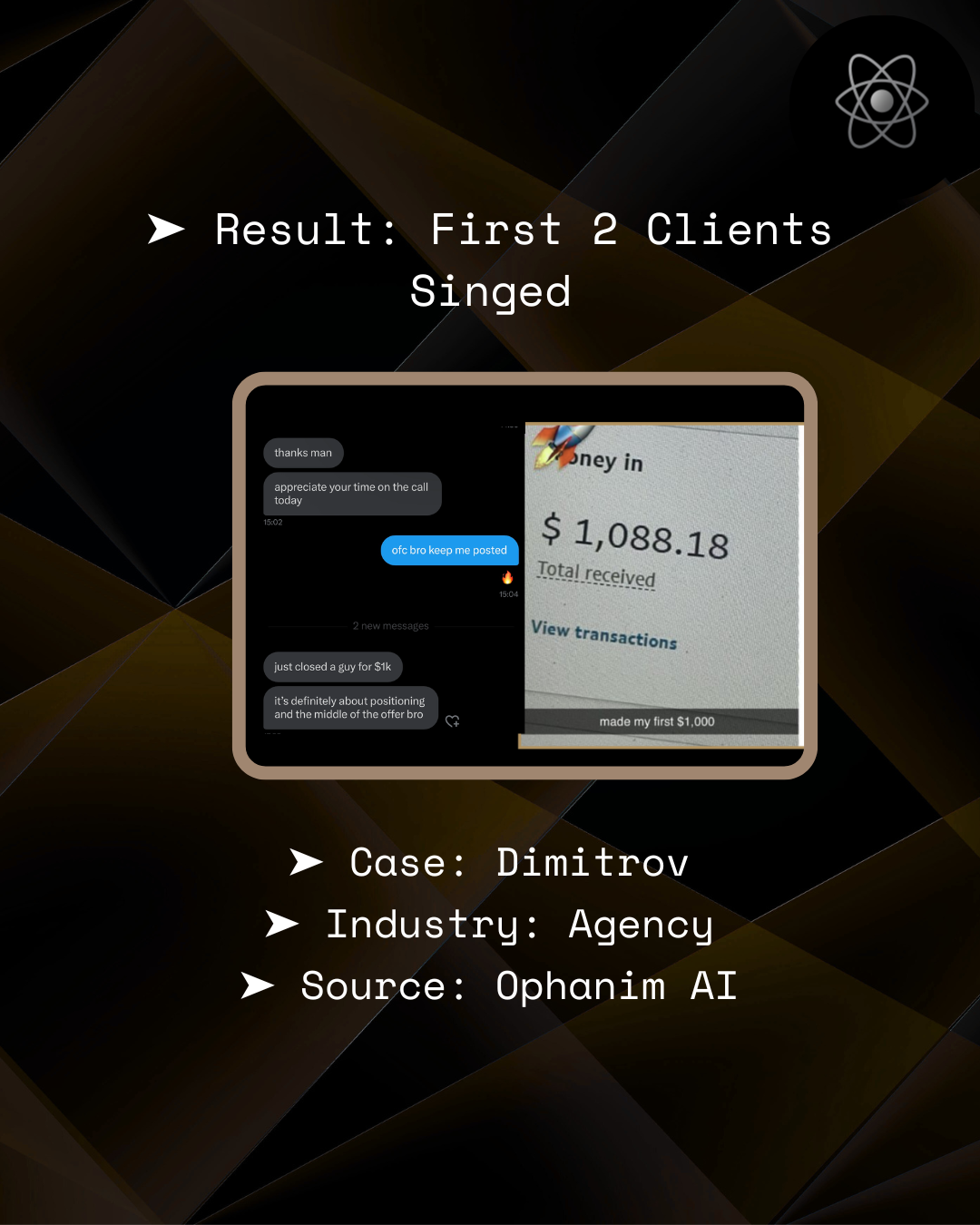 Dimitrov – First 2 clients signed